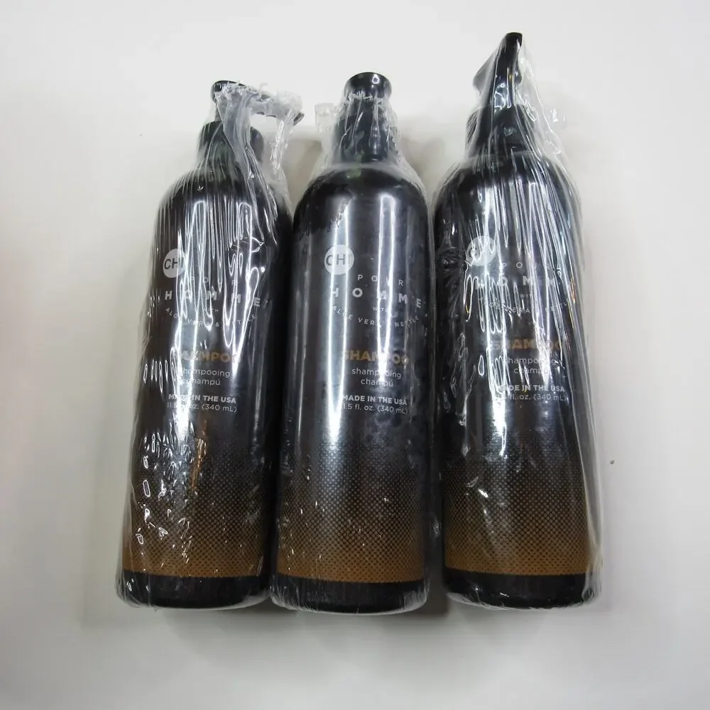 Chi Pour Homme Shampoo for Men LOT OF 3 11.5 oz Aloe Vera Nettle Moisturizing
